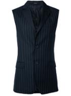 Alexander Mcqueen - Pinstripe Waistcoat - Men - Viscose/wool - 48, Black, Viscose/wool