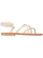 K. Jacques Strappy Flat Sandals - Nude & Neutrals