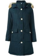 Woolrich 'long Artic' Parka Coat, Women's, Size: Large, Blue, Polyamide/cotton/coyote Fur