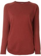 Brunello Cucinelli Round Neck Jumper, Women's, Size: Xs, Red, Silk/spandex/elastane/cashmere