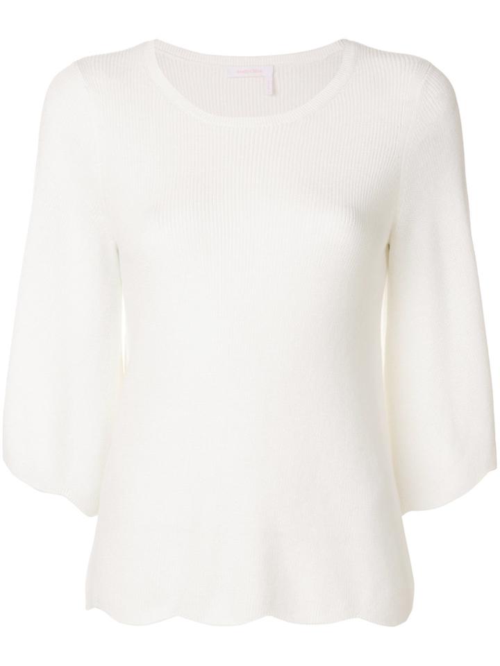 See By Chloé Fine Knit Scalloped Sweater - White