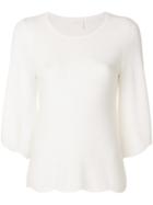 See By Chloé Fine Knit Scalloped Sweater - White