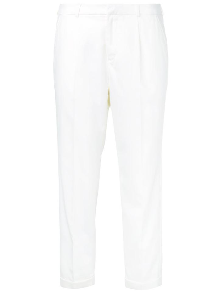 Loveless - Cropped Tailored Trousers - Women - Linen/flax/polyester/rayon - 36, White, Linen/flax/polyester/rayon