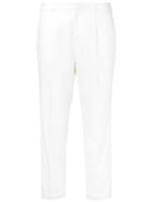 Loveless - Cropped Tailored Trousers - Women - Linen/flax/polyester/rayon - 36, White, Linen/flax/polyester/rayon