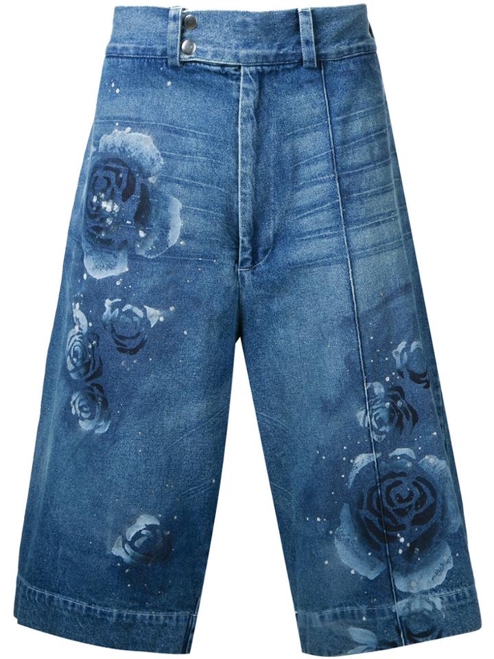 Marna Ro Bleach Floral Shorts - Blue
