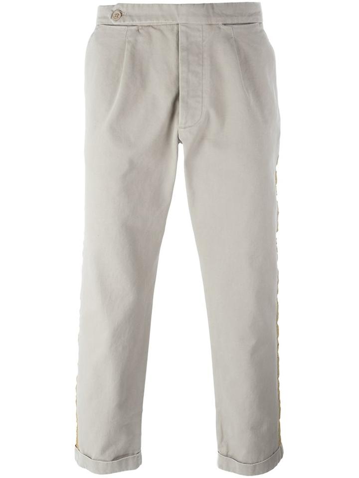 Palm Angels Yellow Striped Straight Trousers
