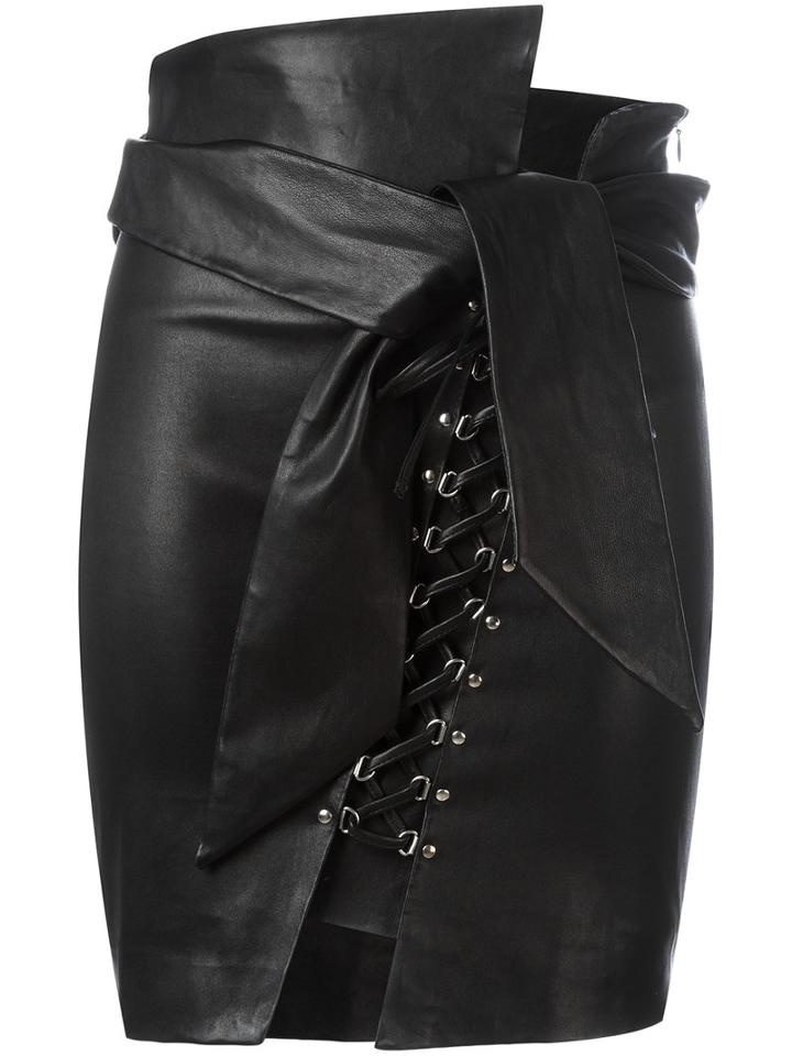 Iro Tinah Skirt, Size: 36, Black, Lamb Skin/cotton/spandex/elastane
