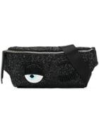 Chiara Ferragni Flirting Glitter Belt Bag - Black