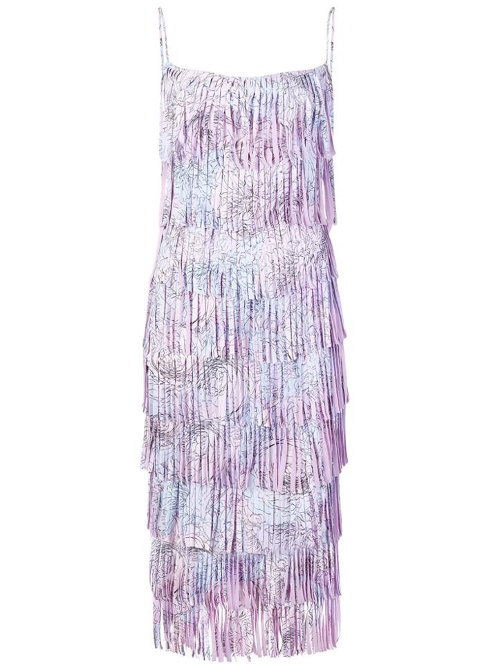 Chiara Boni La Petite Robe Fringed Dress - Pink & Purple