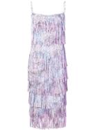 Chiara Boni La Petite Robe Fringed Dress - Pink & Purple