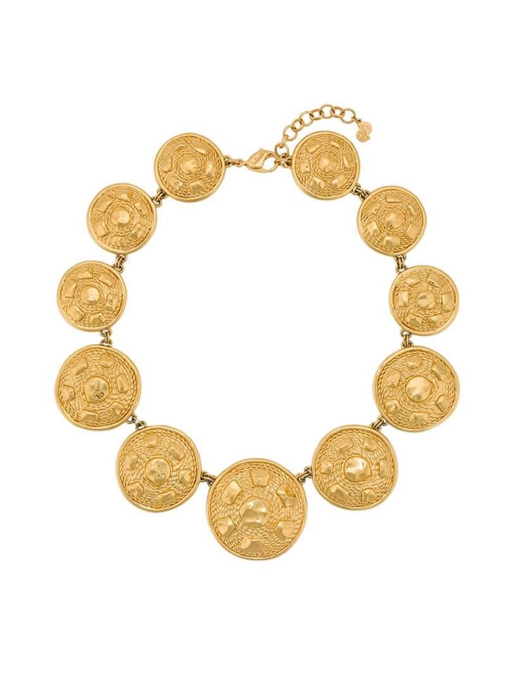 Christian Dior Pre-owned Circle Pendant Necklace - Gold