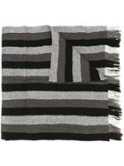 Issey Miyake Men Striped Scarf - Black