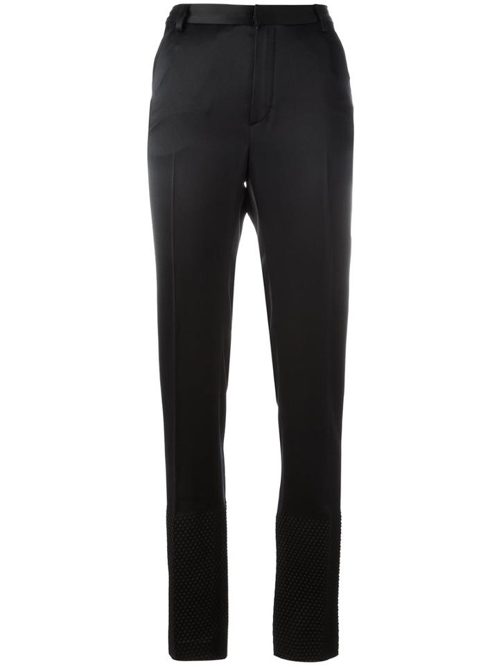 Area Tailored Trousers, Size: Medium, Black, Silk