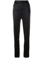 Area Tailored Trousers, Size: Medium, Black, Silk