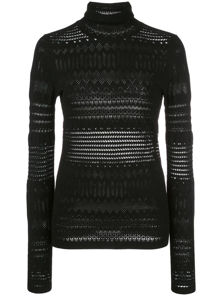 Dorothee Schumacher Contrast Pattern Sheer Panel Jumper - Black