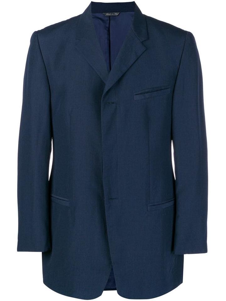 Versace Pre-owned Classic Lapels Straight Blazer - Blue