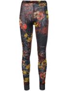 Jean Paul Gaultier Pre-owned Floral Print Leggings - Black