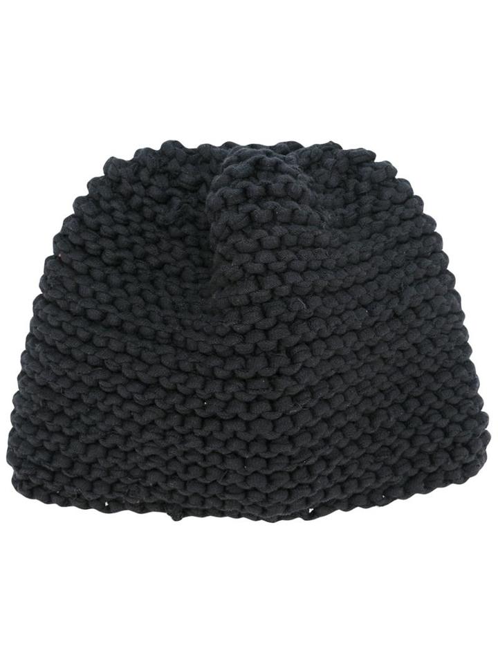 Telfar Knit Beanie, Adult Unisex, Black, Cotton