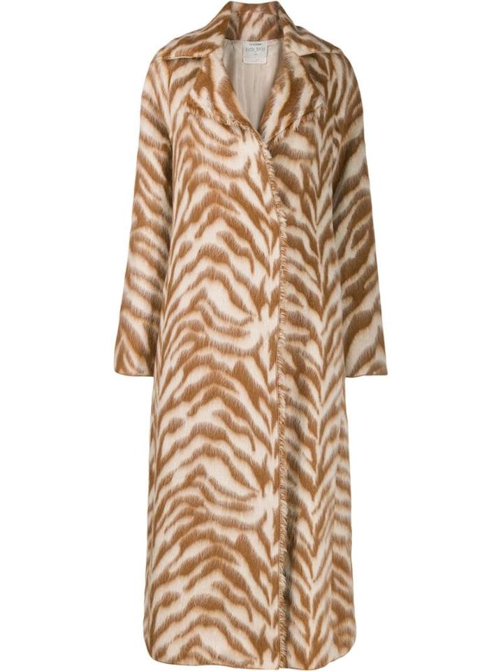 Forte Forte Striped Wool Coat - Brown