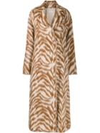 Forte Forte Striped Wool Coat - Brown