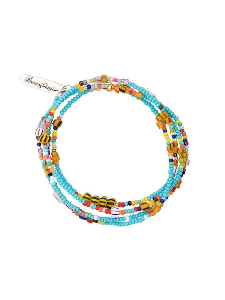 Bunny Shapiro Sammy African Beaded Wrap Bracelet - Multicolour