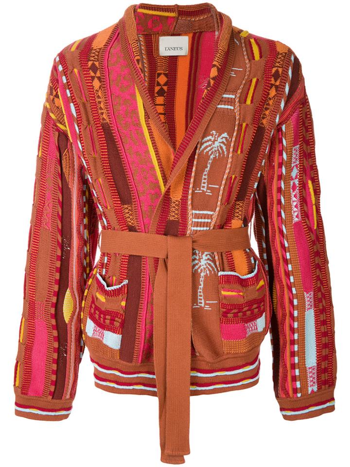 Laneus Patchwork Cardigan - Yellow & Orange