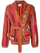 Laneus Patchwork Cardigan - Yellow & Orange