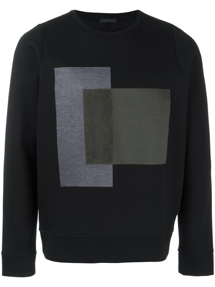 Pal Zileri Square Print Sweatshirt, Men's, Size: Medium, Black, Cotton/polyester