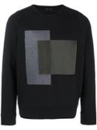 Pal Zileri Square Print Sweatshirt, Men's, Size: Medium, Black, Cotton/polyester