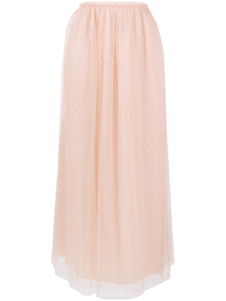 Red Valentino Point D'esprit Midi Skirt - Nude & Neutrals