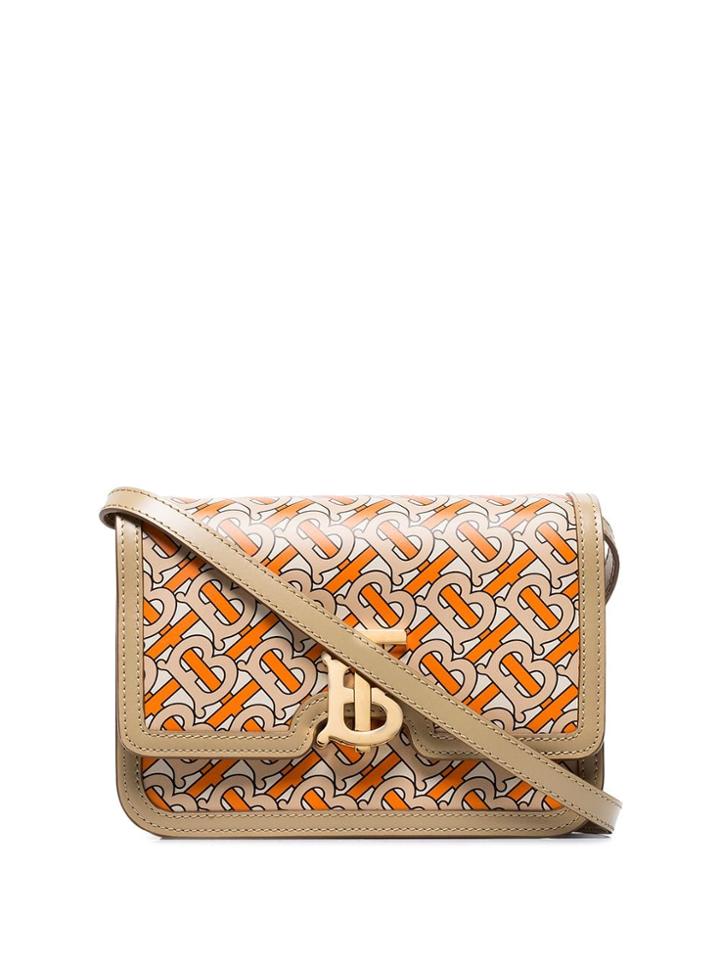 Burberry Monogram Print Shoulder Bag - Orange