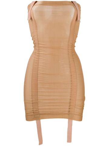 Charlotte Knowles Fitted Strapless Mini Dress - Brown