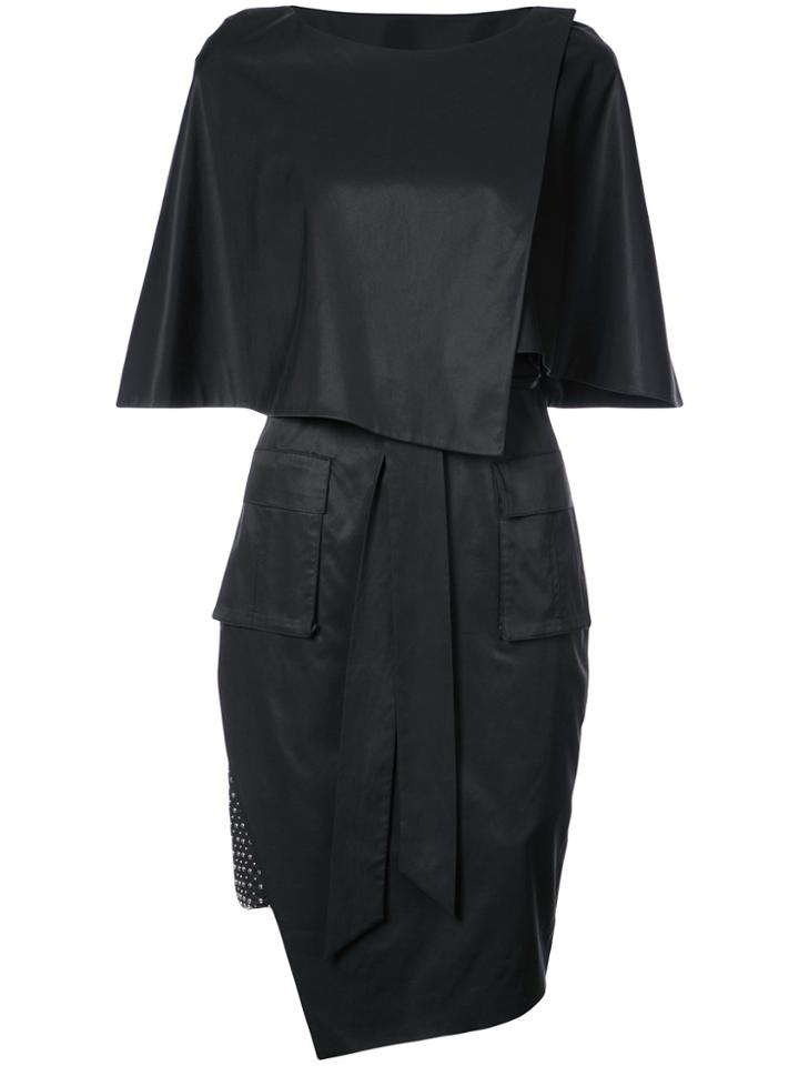 Thomas Wylde Asymmetric Fitted Dress - Black