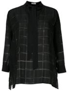 Egrey Silk Pussybow Shirt - Black