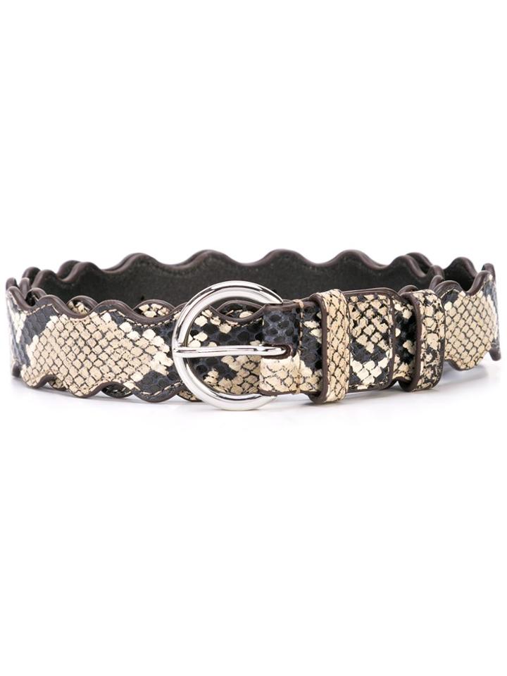 Loeffler Randall Blythe Snake Print Belt - Brown