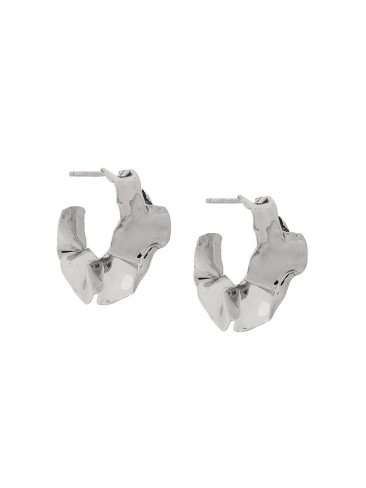Misho Mini Flow Hoop Earrings - Silver