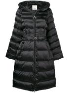 Pinko Long Belted Puffer Jacket - Black