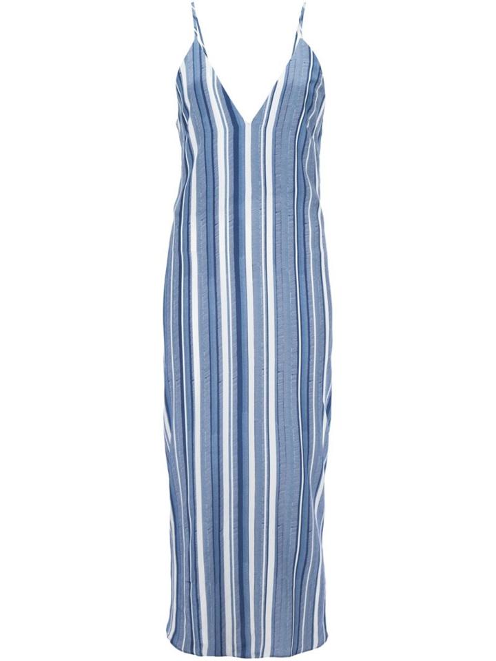 Sam & Lavi Rue Striped Midi Dress, Women's, Size: S, Blue, Silk