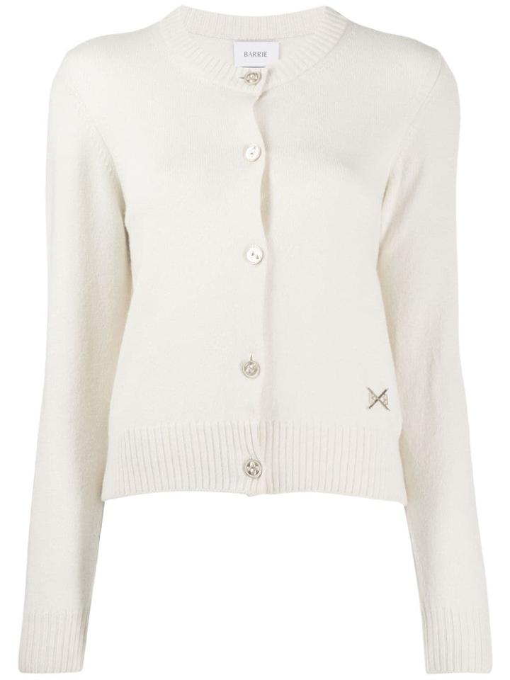 Barrie Round-neck Cashmere Cardigan - White