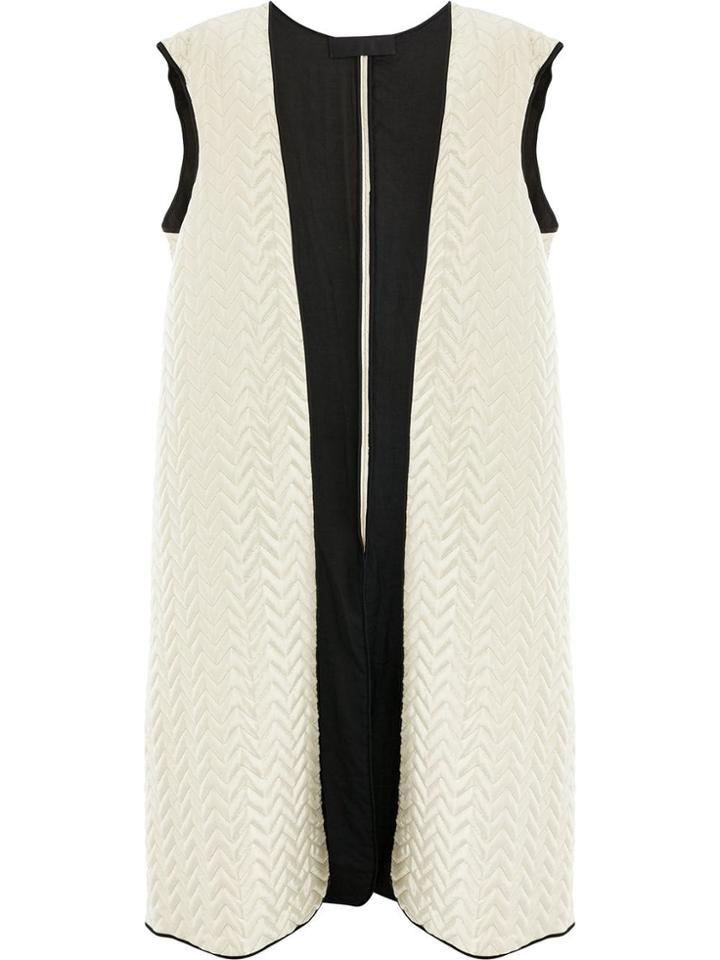 Haider Ackermann Sleeveless Jacquard Coat - White