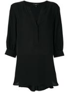 Theory Open Neck Blouse - Black