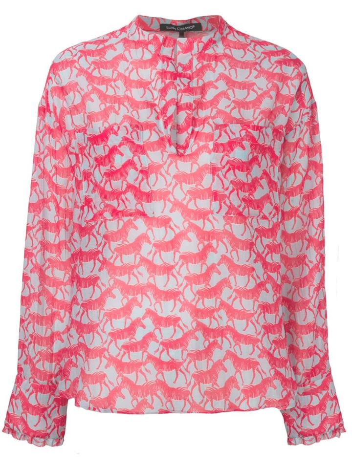 Luisa Cerano Zebra Print Blouse - Red