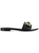 Roberto Cavalli Jewel Embellished Slider Sandals - Black