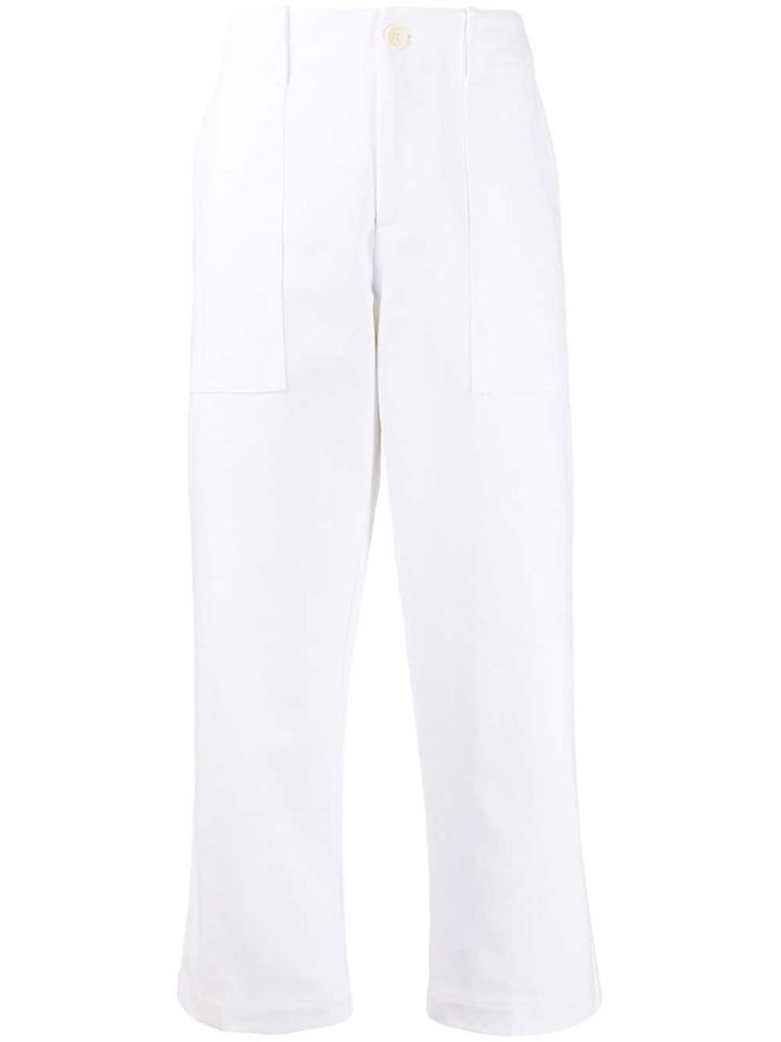 Jejia Cropped High-waist Trousers - White