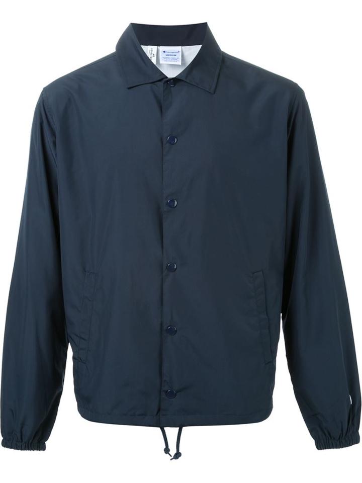Mr. Gentleman Mr. Gentleman X Champion Back Print Jacket, Men's, Size: M, Blue, Cotton/polyester