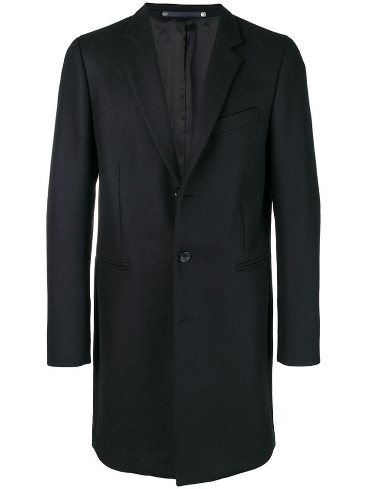 Ps By Paul Smith Single-breasted Fitted Coat - Black