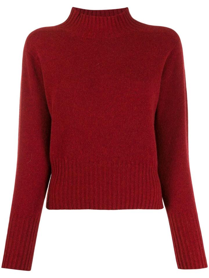 Ymc Knitted Wool Jumper - Red