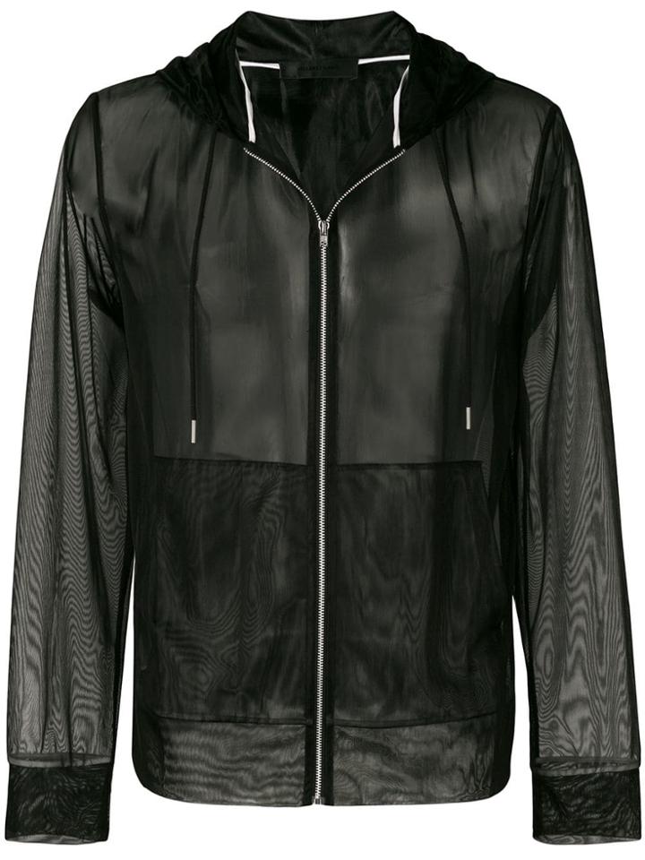 Helmut Lang Sheer Mesh Zip Hoodie - Black