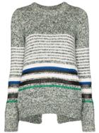 See By Chloé Striped Mélange Knit Jumper - Green