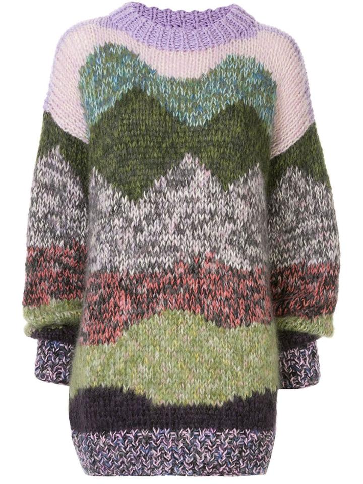 Baum Und Pferdgarten Oversized Patterned-knit Jumper - Green